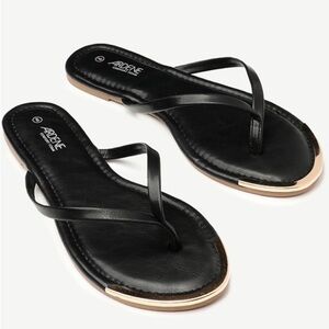 Ardene Black Thong Sandals Women’s Size 7 Comfort Foam Minimalist Flip Flops